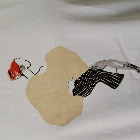 ITOO White Earing T-Shirt made in Italy Size: M - Picture 4 of 6